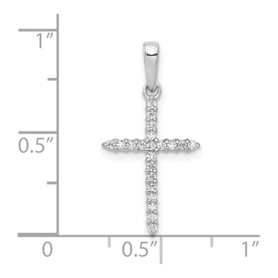 10K White Gold 1/6 ct tw Diamond Cross Pendant – view 4