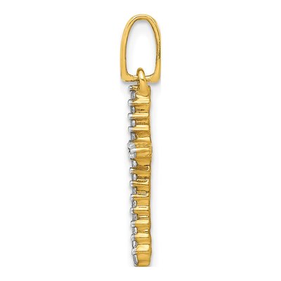 10K Yellow Gold 1/6 ct tw Diamond Cross Pendant – view 3
