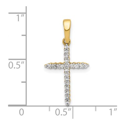 10K Yellow Gold 1/6 ct tw Diamond Cross Pendant – view 4
