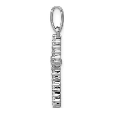 14K White Gold 1/6 ct tw Diamond Cross Pendant – view 3
