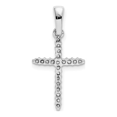 14K White Gold 1/6 ct tw Diamond Cross Pendant – view 4