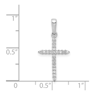 14K White Gold 1/6 ct tw Diamond Cross Pendant – view 5