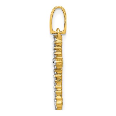 14K Yellow Gold 1/6 ct tw Diamond Cross Pendant – view 3