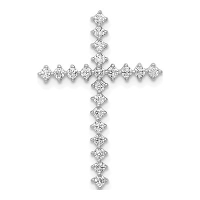 14K White Gold 3/8 ct tw Diamond Cross Slide Pendant