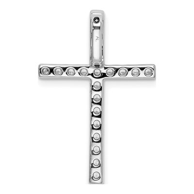 10K White Gold 1/2 ct tw Lab-Grown Diamond Cross Slide Pendant – view 3