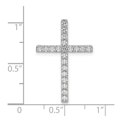 10K White Gold 1/2 ct tw Lab-Grown Diamond Cross Slide Pendant – view 4