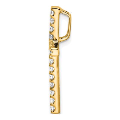 10K Yellow Gold 1/2 ct tw Lab-Grown Diamond Cross Slide Pendant – view 3