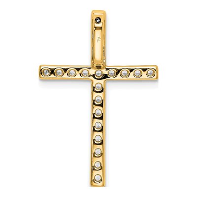 10K Yellow Gold 1/2 ct tw Lab-Grown Diamond Cross Slide Pendant – view 4