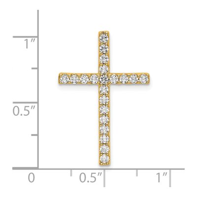 10K Yellow Gold 1/2 ct tw Lab-Grown Diamond Cross Slide Pendant – view 5