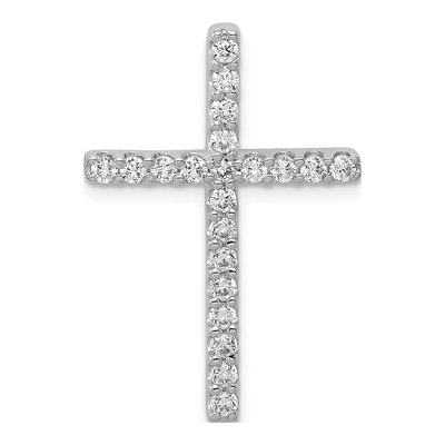 14K White Gold 1/2 ct tw Lab-Grown Diamond Cross Slide Pendant