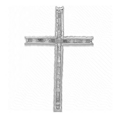 14K White Gold 1/2 ct tw Diamond Latin Cross Slide Pendant – view 4