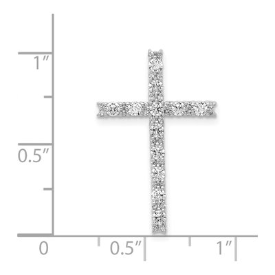 14K White Gold 1/2 ct tw Diamond Latin Cross Slide Pendant – view 5