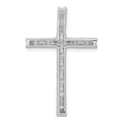 14K White Gold 3/4 ct tw Diamond Latin Cross Slide Pendant – view 4