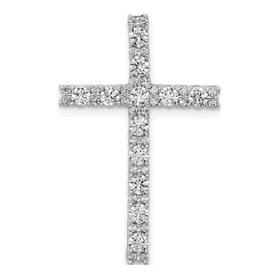 14K White Gold 3/4 ct tw Diamond Latin Cross Slide Pendant