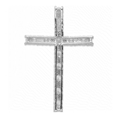 14K White Gold 1 ct tw Diamond Cross Slide Pendant – view 4