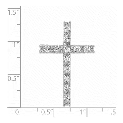 14K White Gold 1 ct tw Diamond Cross Slide Pendant – view 5