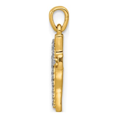 14K Yellow Gold 1/20 ct tw Diamond Cross Pendant – view 3