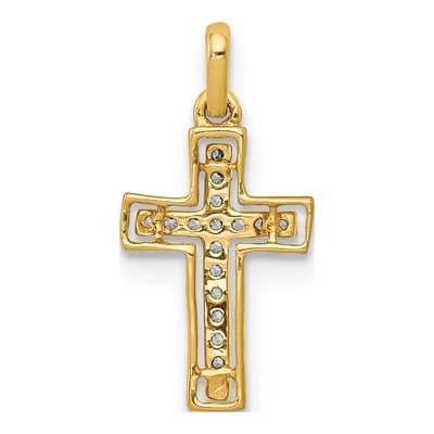 14K Yellow Gold 1/20 ct tw Diamond Cross Pendant – view 4