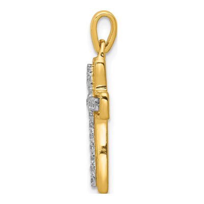 14K Gold Diamond Cross Pendant – view 3