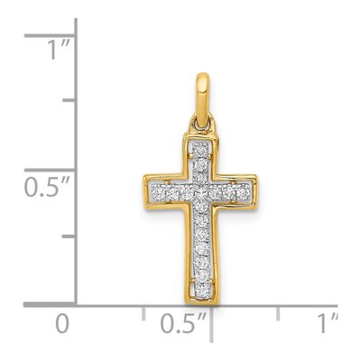 14K Gold Diamond Cross Pendant – view 5