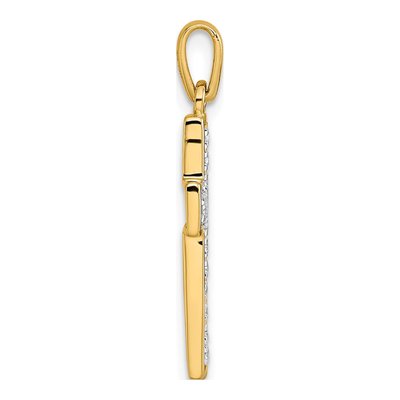 14K Yellow Gold 1/4 ct tw Diamond Cross Pendant – view 2