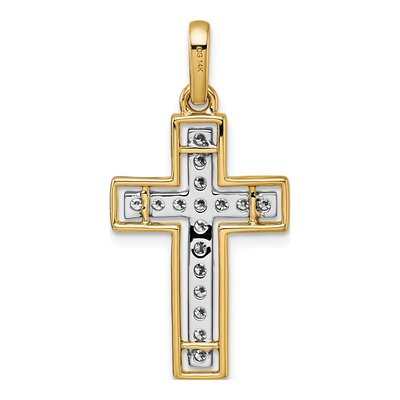 14K Yellow Gold 1/2 ct tw Diamond Cross Pendant – view 3