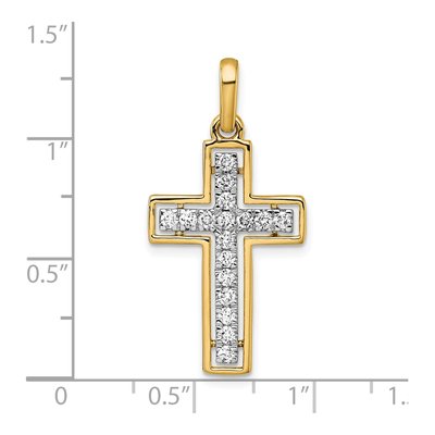 14K Yellow Gold 1/2 ct tw Diamond Cross Pendant – view 4