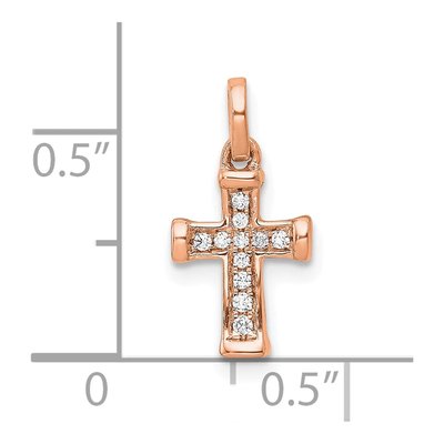 10K Rose Gold 1/20 ct tw Diamond Latin Cross Pendant – view 2