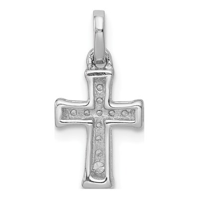 10K White Gold 1/20 ct tw Diamond Latin Cross Pendant – view 3