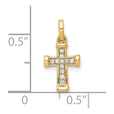 10K Yellow Gold 1/20 ct tw Diamond Latin Cross Pendant – view 2