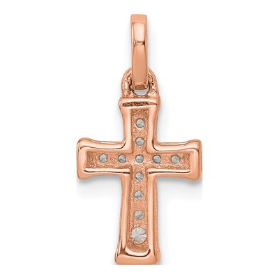 14K Rose Gold 1/20 ct tw Diamond Latin Cross Pendant – view 5