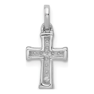 14K White Gold 1/20 ct tw Diamond Latin Cross Pendant – view 4