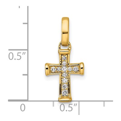 14K Yellow Gold 1/10 ct tw Diamond Latin Cross Pendant – view 4