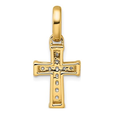 14K Yellow Gold 1/5 ct tw Diamond Latin Cross Pendant – view 3