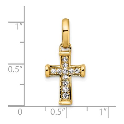14K Yellow Gold 1/5 ct tw Diamond Latin Cross Pendant – view 4