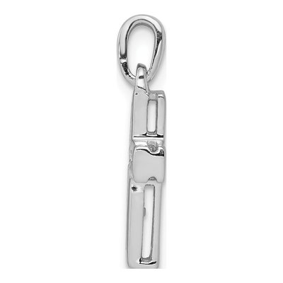 10K White Gold 1/6 ct tw Diamond Latin Cross Pendant – view 2