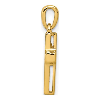 10K Yellow Gold 1/6 ct tw Diamond Latin Cross Pendant – view 2