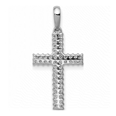 10K White Gold 1/4 ct tw Diamond Latin Cross Pendant – view 3