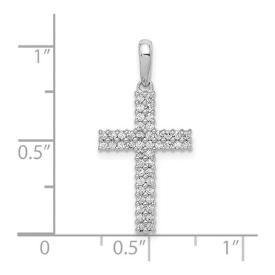 10K White Gold 1/4 ct tw Diamond Latin Cross Pendant – view 4