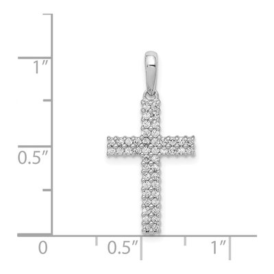 14K White Gold 1/4 ct tw Diamond Cross Pendant – view 5