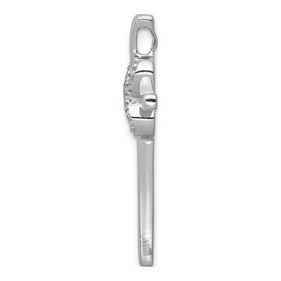 10K White Gold Diamond Infinity Cross Slide Pendant – view 2