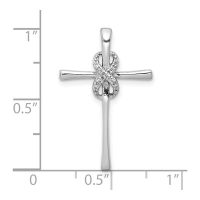 10K White Gold Diamond Infinity Cross Slide Pendant – view 4