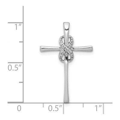 14K White Gold Diamond Infinity Cross Slide Pendant – view 5