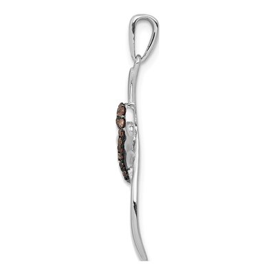 14K White Gold 1/10 ct tw Diamond Heart Cross Pendant – view 3