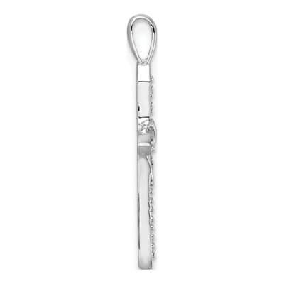 14K White Gold Heart Cross Pendant Mounting – view 3