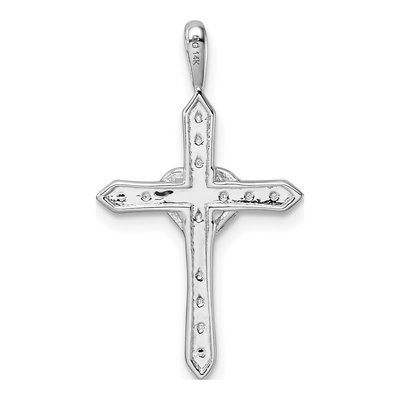 14K White Gold Heart Cross Pendant Mounting – view 4