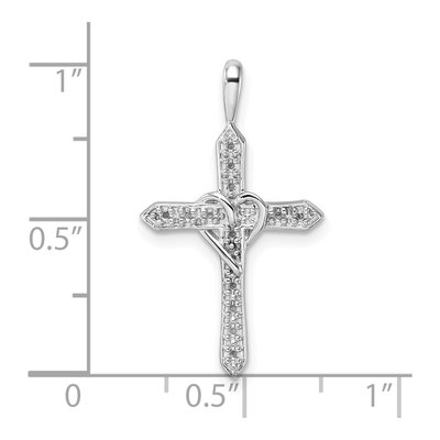 14K White Gold Heart Cross Pendant Mounting – view 5