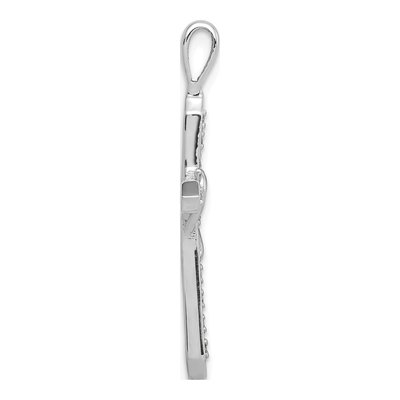 14K White Gold 1/10 ct tw Diamond Heart Cross Pendant – view 2
