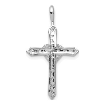 14K White Gold 1/10 ct tw Diamond Heart Cross Pendant – view 4