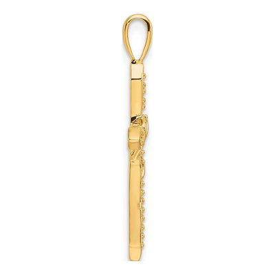 14K Yellow Gold Heart Cross Pendant Mounting – view 3